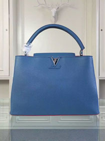 Louis vuitton original taurillon leather capucines pm M42245 lake blue