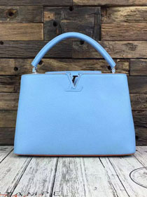 Louis vuitton original taurillon leather capucines pm M42245 sky blue