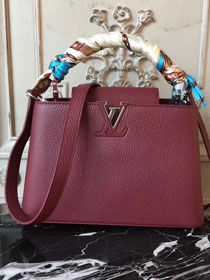 Louis vuitton original taurillon leather capucines pm M42245 wine