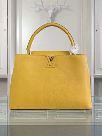 Louis vuitton original taurillon leather capucines pm M42245 yellow