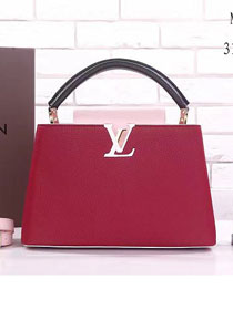 Louis vuitton original taurillon leather capucines pm M54085 black&bordeaux