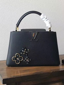 Louis vuitton original taurillon leather capucines pm M54893 black