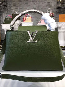 Louis vuitton original taurillon leather capucines pm N93799 green