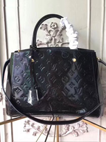 Louis vuitton original vernis leather montaigne mm M50400 black