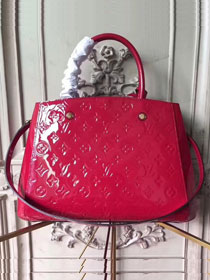 Louis vuitton original vernis leather montaigne mm M50400 rose red