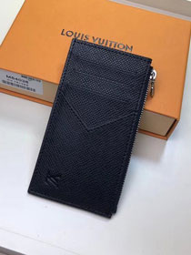 Louis vuitton taiga leather coin card holder m62914 black