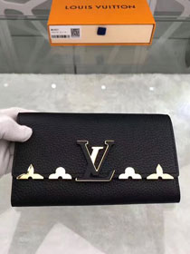 Louis vuitton taurillon leather capucines wallet M64551 black