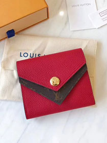 Louis vuitton monogram taurillon leather double v compact wallet M64419 red