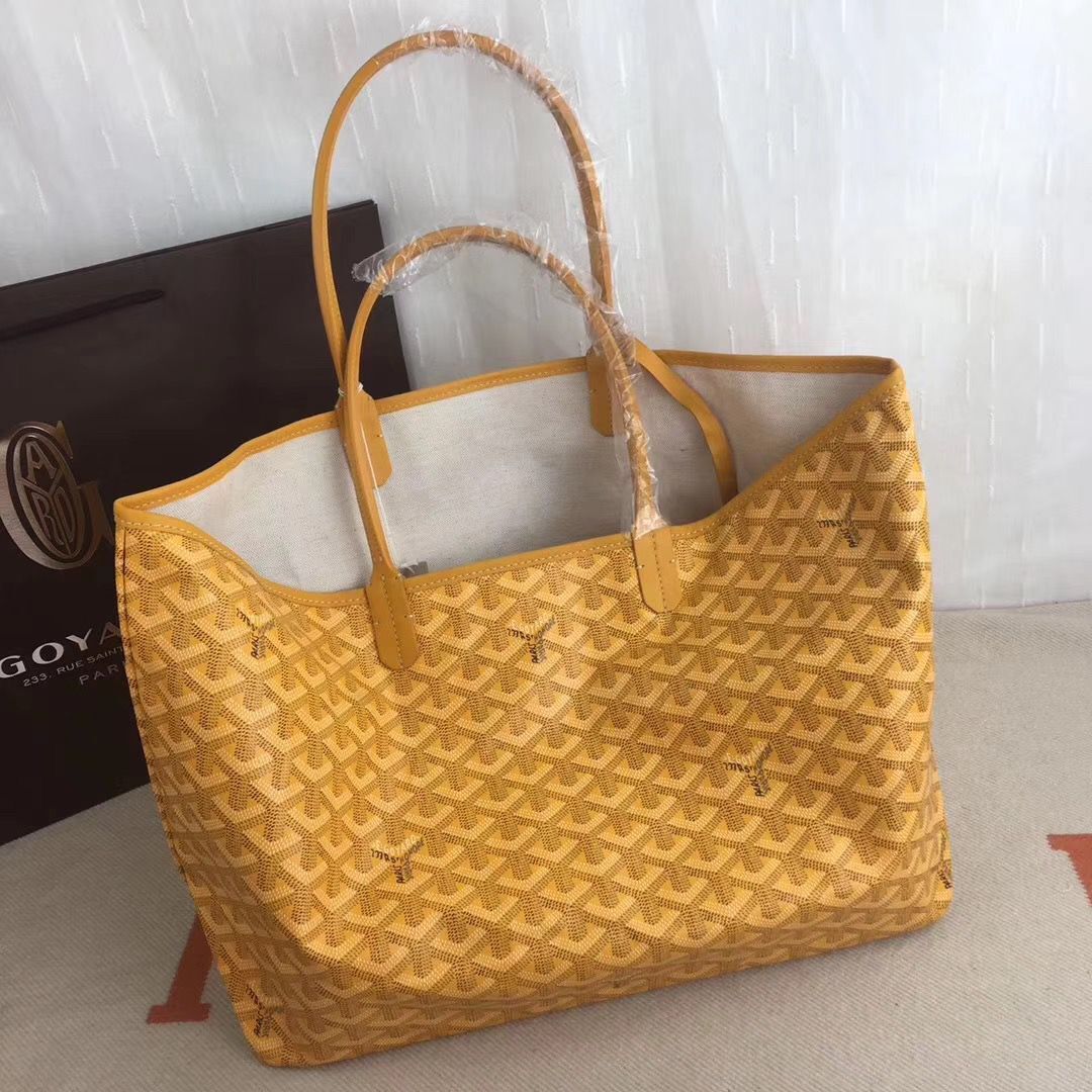 Replica Goyard Y Doodling Calfskin Leather Tote Bag 7902 Yellow