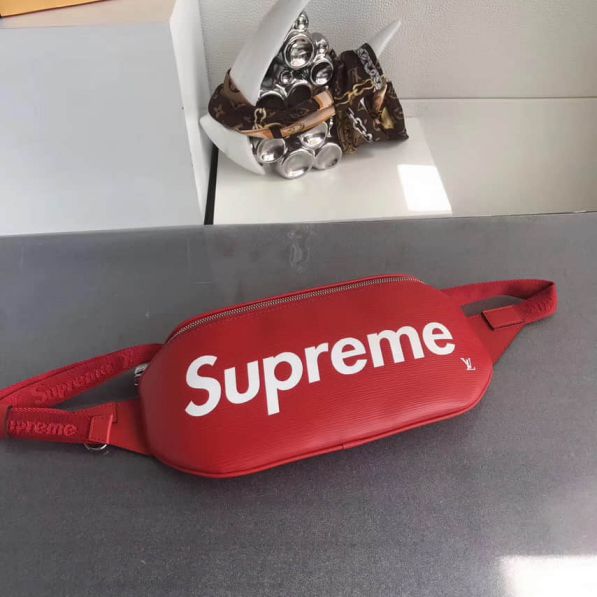 Replica LV M54319 Limited Edition supreme Red Epi 3D Unisex Waist Bags