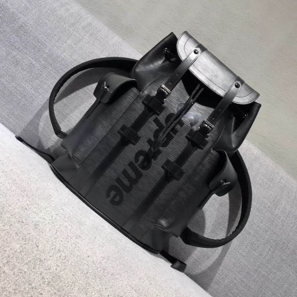 Replica LV supreme Limited Edition Black Epi Backpack Bags