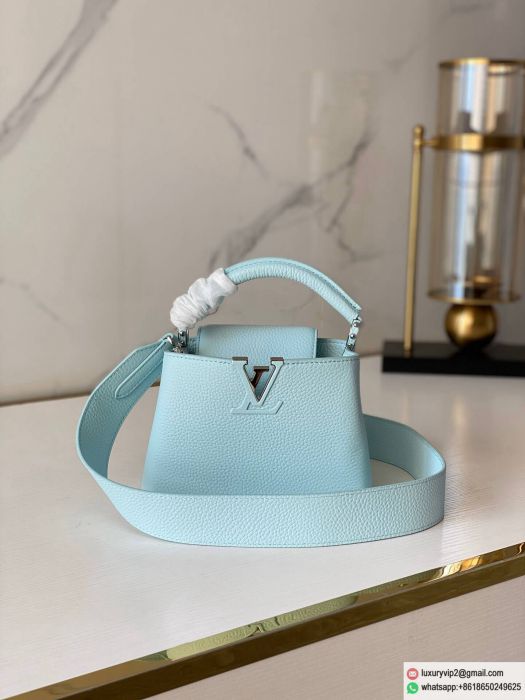 Replica LV Mini Capucines white&blue M48865 Tote Bags