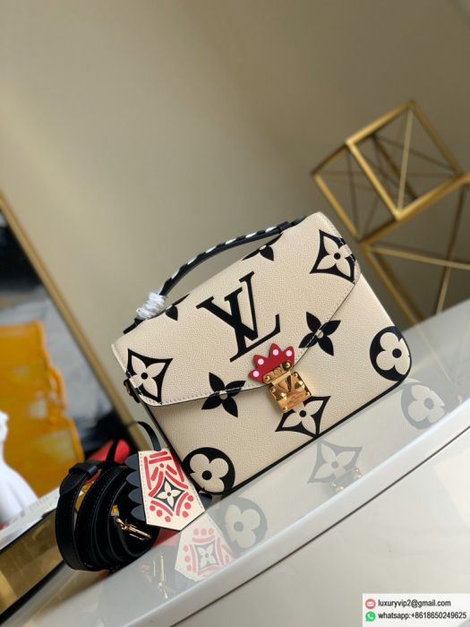 Replica LV M45384 CRAFTY POCHETTE METIS Embossed Leather Messenger Bags White Shoulder Bags