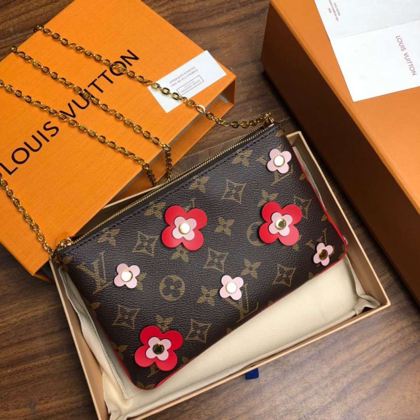 Replica LV Shoulder Bags Pochette Double Zip Woc On Chain