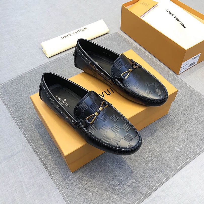 Replica 2019 LV Men Black Loafers