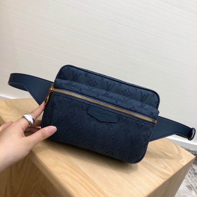 Replica LV 2019 Navy Blue Denim Outdoor M44741 Waist Bags