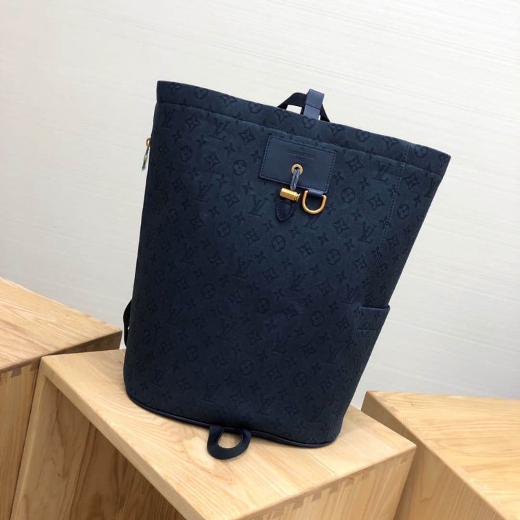 Replica LV M44617 Navy Blue Denim Chalk Backpack Bags