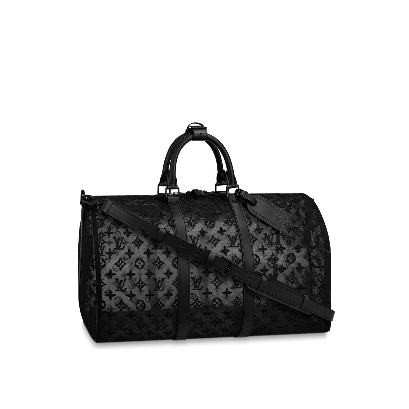 Replica LV M53971 2019 NEW Black Lace KEEPALL 50 Men Travel Bags