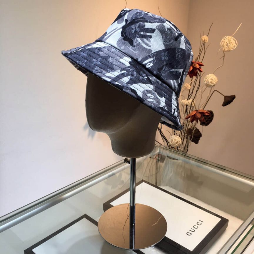 Replica LV FW Camo LV Print Women Bucket Hats
