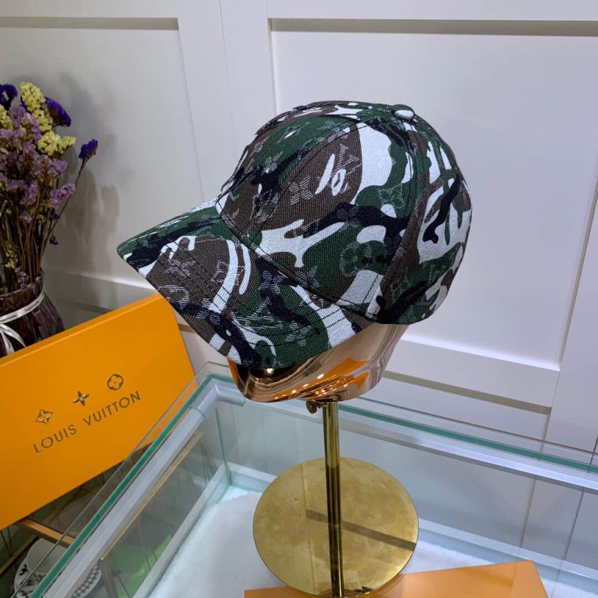 Replica LV Denium Camo Print Monogram Unisex Baseball Hats