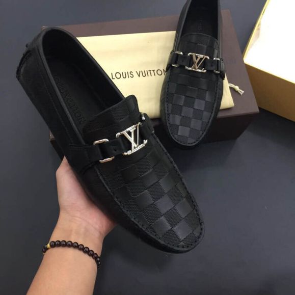 Replica LV Leather logo Men Shoes