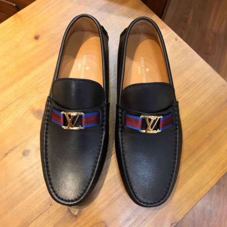 Replica LV 2019SS Black Men Leather Shoes