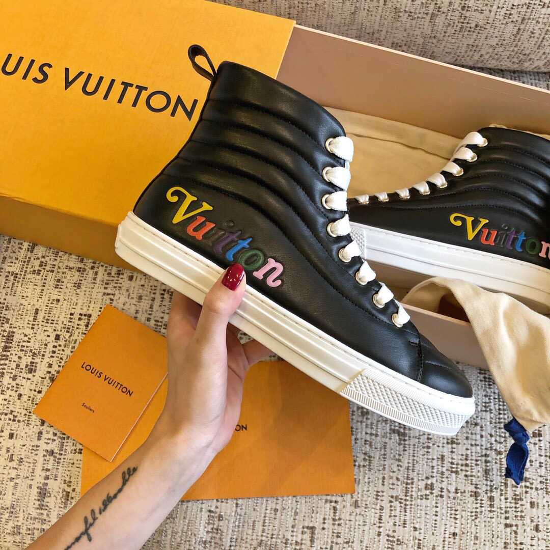 Replica LV 2019 NEW Black Leather STELLAR 1A5C5Y Women Shoes