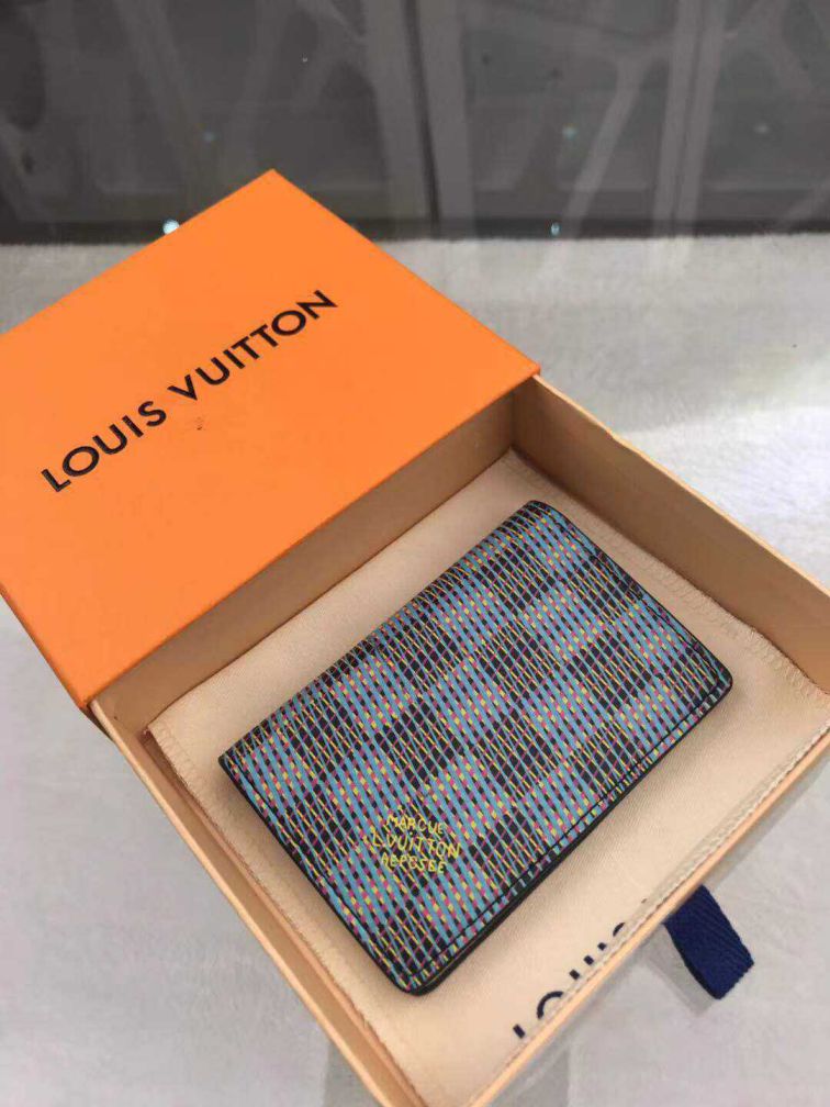 Replica LV N63143 Blue Men Card Holder