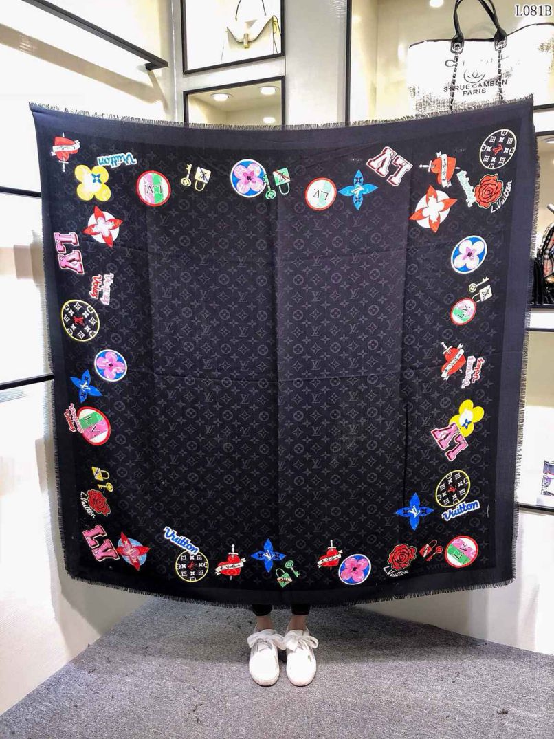 Replica LV 60% 40% Wool Monogram Women Scarves