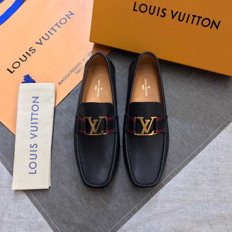 Replica LV Black 19 Black Men Shoes