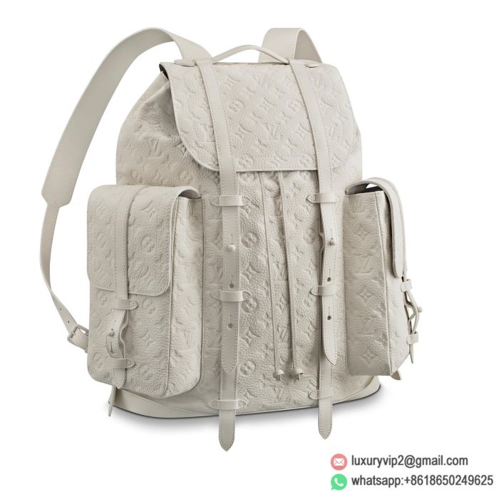 Replica LV M53286 White Taurillon Christopher Large Backpack Bags