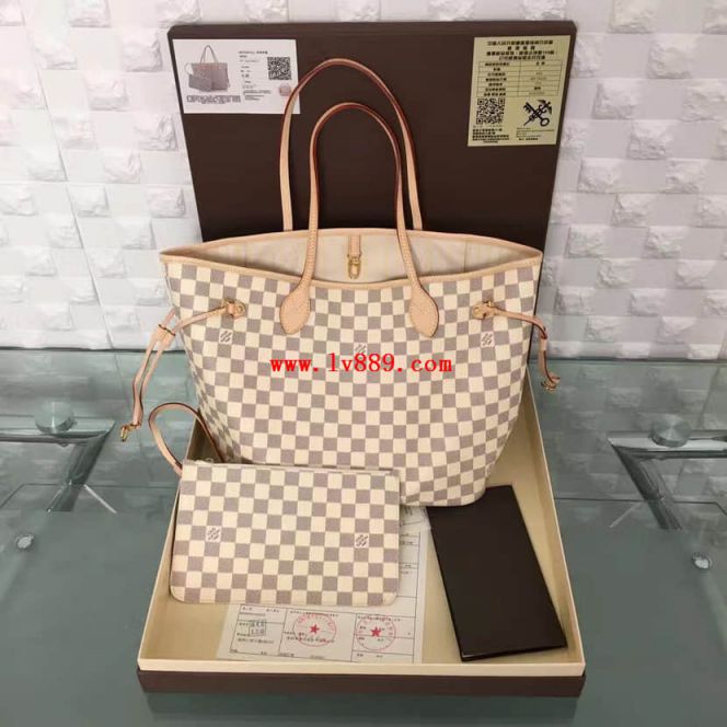 Replica LV Shopping Bags N41361 Neverfull Damier Azur