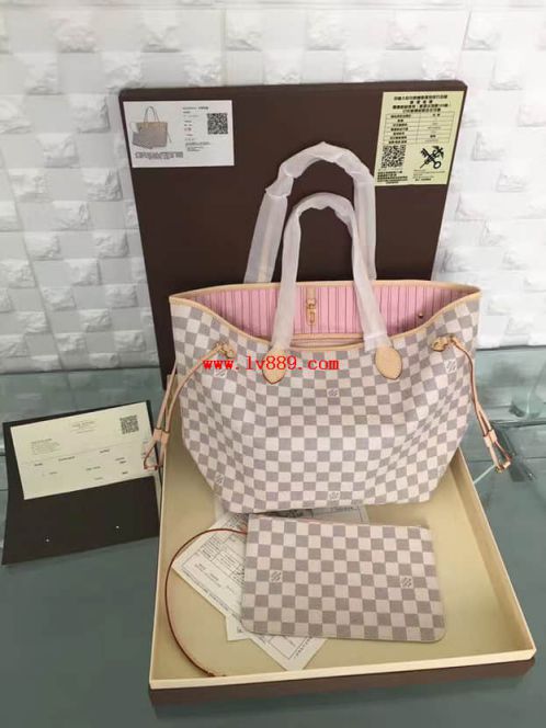 Replica LV Shopping Bags N41605 Neverfull Damier Azur