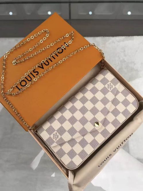 Replica LV Shoulder Bags N63106 Pochette Felicie Damier Azur On Chain
