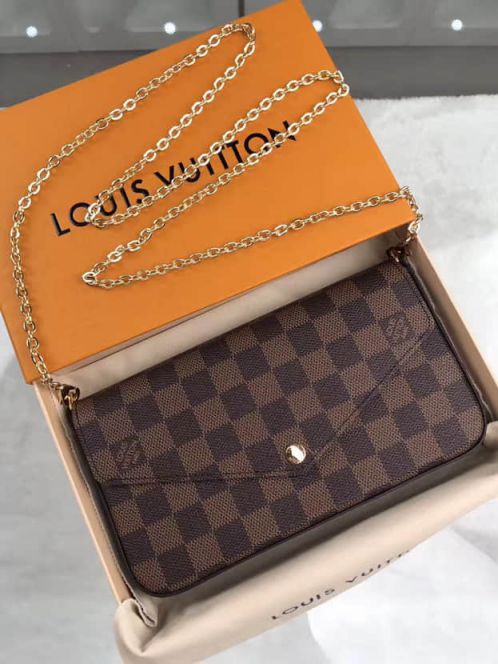 Replica LV Shoulder Bags Pochette Felicie Damier Ebene Crossbody N63032