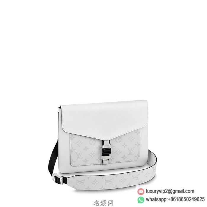 Replica LV M30411 Taigarama Taiga Leather Outdoor Flap White Messenger Shoulder Bags