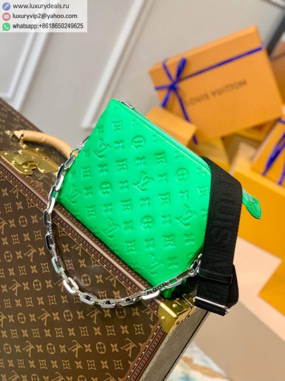 Replica Louis Vuitton LV Coussin Chain Crossbody M57936 Women Green Leather Shoulder Bags