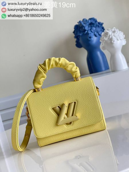Replica Louis Vuitton Twist PM M58571 Yellow Leather Tote Bags