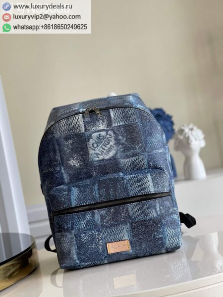 Replica Louis Vuitton Discovery N50060 Blue Canvas Backpacks