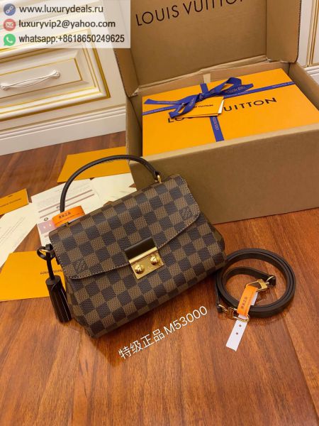 Replica Louis Vuitton LV Croisette Crossbody N53000 Coffee PVC Tote Bags