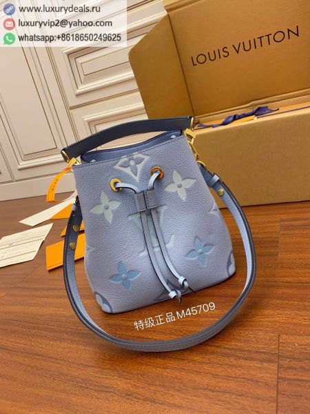 Replica Louis Vuitton LV NeoNoe BB Bucket Bags M45709 Light Blue Leather Tote Bags