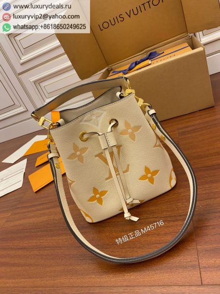Replica Louis Vuitton LV NeoNoe BB Bucket Bags M45716 Beige Leather Tote Bags