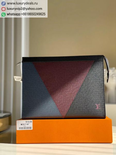 Replica Louis Vuitton LV Pochette Voyage M30718 Multicolor Leather Clutch Bags