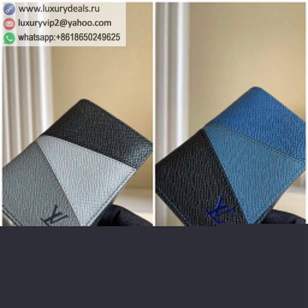 Replica Louis Vuitton LV M60502 Blue & Black Leather Wallets