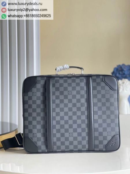 Replica Louis Vuitton LV Briefcase Backpack N50051 Black PVC Backpacks
