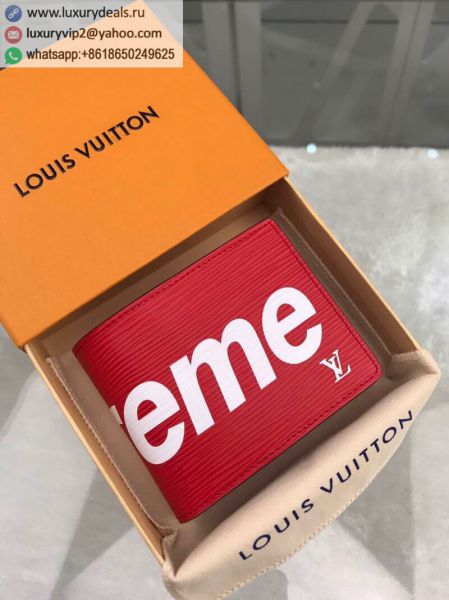 Replica Louis Vuitton LV Multiple Supreme M67542 Red Epi Wallets