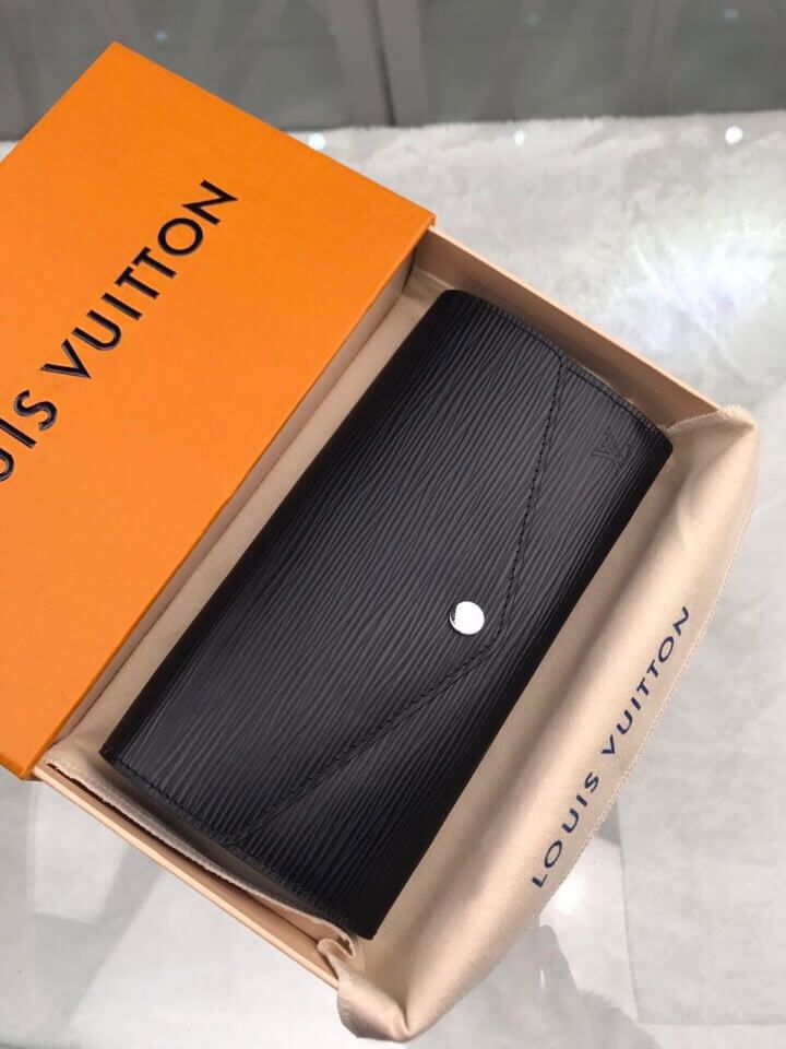 Replica Louis Vuitton LV Sarah wallet M60582 Black Epi Wallets