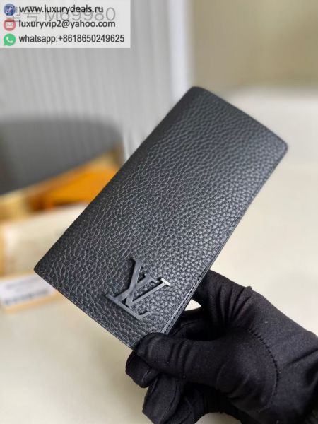 Replica Louis Vuitton LV H26 Brazza M69980 Black Leather Wallets