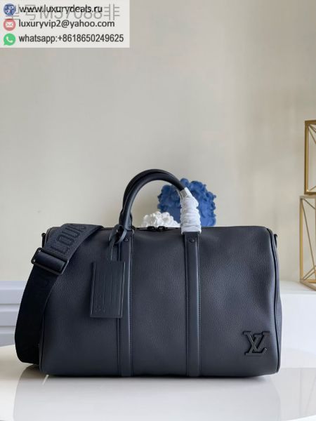Replica Louis Vuitton LV Keepall Bandouliere 40 M57088 Black Leather Travel Bags