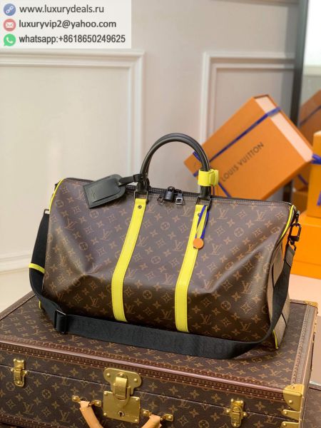 Replica Louis Vuitton LV Keepall Bandouliere 50 M45866 PVC Travel Bags